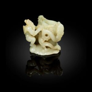 A CHINESE PALE CELADON JADE BRUSH WASHER …